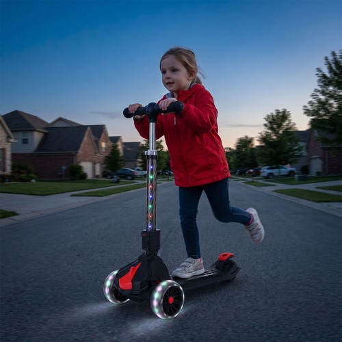 Kinder scooter mit led - kinder, pu
